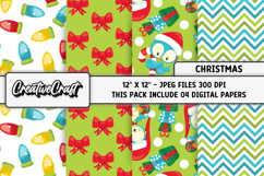 Christmas Digital Papers, christmas backgrounds designs Product Image 1
