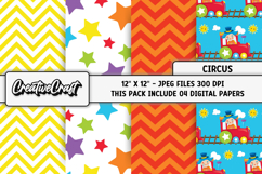 Circus Digital Paper, circus graphic, carnival illustration Product Image 1