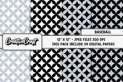 Baseball Sport Digital Paper, baseball graphic illustrations Product Image 1