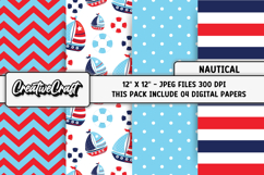 Nautical Digital Papers, scrapbooking backgrounds designs Product Image 1