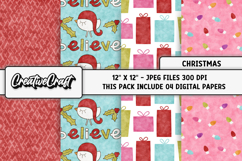 Christmas Digital Papers, christmas backgrounds designs Product Image 1