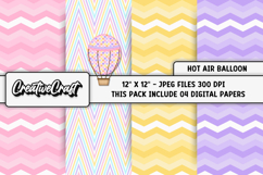 Hot Air Balloon Digital Papers, scrapbook background designs Product Image 1