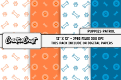 Puppies Patrol Digital Papers, scrapbook backgrounds designs Product Image 1