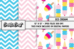 Ice Cream Digital Papers, summer digital scrapbook designs Product Image 1