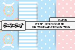 Wedding Digital Papers, wedding backgrounds illustrations Product Image 1
