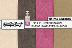 Vintage Valentine Digital Papers, vintage background designs Product Image 1