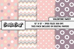 Valentine Sweet Digital Papers, valentines day backgrounds Product Image 1