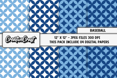 Baseball Sport Digital Paper, baseball graphic illustrations Product Image 1