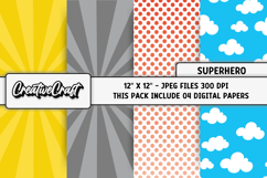 Superhero Digital Papers, scrapbooking backgrounds designs Product Image 1