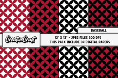 Baseball Sport Digital Paper, baseball graphic illustrations Product Image 1