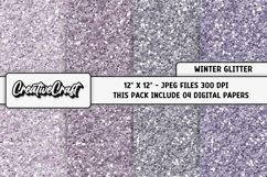 Winter Glitter Digital Papers, winter colors digital papers Product Image 1