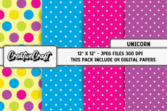 Unicorns Digital Papers, unicorns backgrounds designs Product Image 1