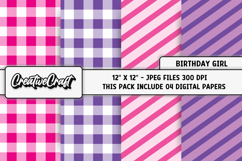 Birthday Girl Digital Paper, birthday graphic, illustratrion Product Image 1