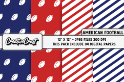 American Football Digital Papers, illustrations, backgrounds Product Image 1