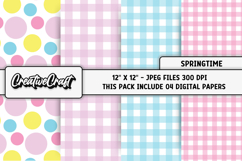 Springtime Digital Papers, spring backgrounds illustrations Product Image 1