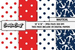 Nautical Digital Papers, scrapbooking backgrounds designs Product Image 1