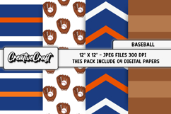 Baseball Sport Digital Paper, baseball graphic illustrations Product Image 1