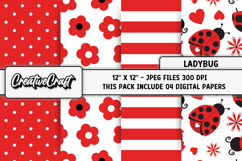 Ladybug Digital Paper, ladybug scrapbook backgrounds designs Product Image 1
