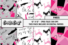 Love Paris Digital Papers, scrapbooking, backgrounds designs Product Image 1