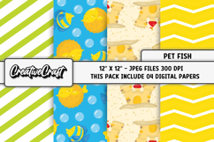 Fish Tank Digital Paper, pet fish graphics, illustrations Product Image 1
