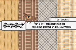Cute Horse Digital Papers, cute horse backgrounds designs Product Image 1