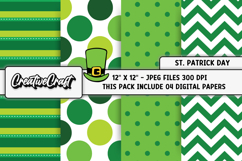 St Patricks Day Digital Papers, st patricks day illustration Product Image 1