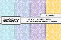 Elephant Nursery Digital Paper, baby graphics, illustrations Product Image 1