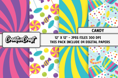 Candy World Digital Papers, scrapbooking backgrounds designs Product Image 1