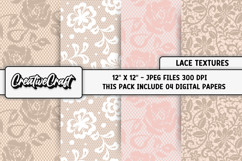 Lace Pink Digital Papers, lace pink background illustrations Product Image 1