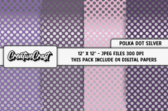 Polka Dot Silver Digital Papers, polka dot background design Product Image 1