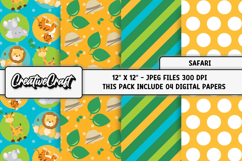 Safari Digital Papers, animal print backgrounds designs Product Image 1