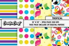 Tropical Summer Digital Papers, illustrations, backgrounds Product Image 1