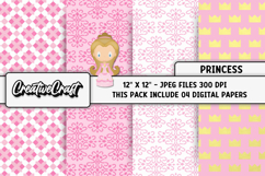 Princess Digital Papers, princess backgrounds illustrations Product Image 1