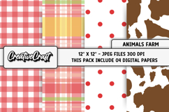 Farm Animals Digital Papers, farm animals background designs Product Image 1