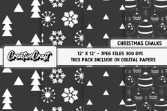 Christmas Chalk Digital Paper, christmas chalk illustrations Product Image 1