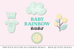Baby Rainbow png clipart, baby shower rainbow illustrations Product Image 1