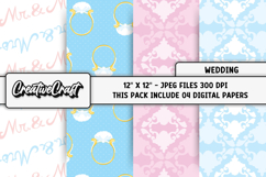 Wedding Digital Papers, wedding backgrounds illustrations Product Image 1