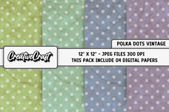 Polka Dot Vintage Digital Papers, vintage backgrounds design Product Image 1
