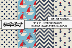 Nautical Digital Papers, scrapbooking backgrounds designs Product Image 1