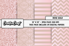 Rose Gold Digital Papers, rose gold scrapbook illustrations Product Image 1