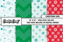 Christmas Digital Paper, christmas scrapbook illustrations Product Image 1