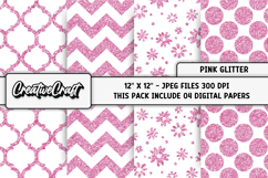 Pink Glitter Digital Papers, pink glitter background designs Product Image 1