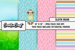Sloth Digital Papers, bear background designs, illustrations Product Image 1