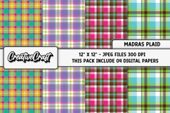 Madras Plaid Digital Papers, madras plaid background designs Product Image 1