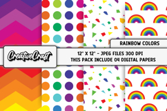 Rainbow Colors Digital Papers, scrapbook backgrounds designs Product Image 1