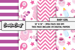 Baby Girl Digital Papers, baby shower digital scrapbooking Product Image 1