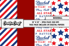 Baseball Sport Digital Paper, baseball graphic illustrations Product Image 1