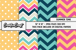 Summer Digital Paper, summer graphic, beach illustrations Product Image 1