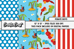 Pirate Boys Digital Papers, pirates backgrounds designs Product Image 1