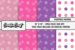 Puppies Patrol Digital Papers, scrapbook backgrounds designs Product Image 1